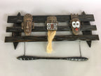 Japanese African Wall hanging Ornament Vtg Kabekazari Decoration Wood JK192