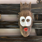 Japanese African Wall hanging Ornament Vtg Kabekazari Decoration Wood JK192