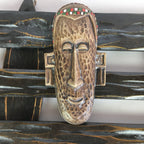 Japanese African Wall hanging Ornament Vtg Kabekazari Decoration Wood JK192