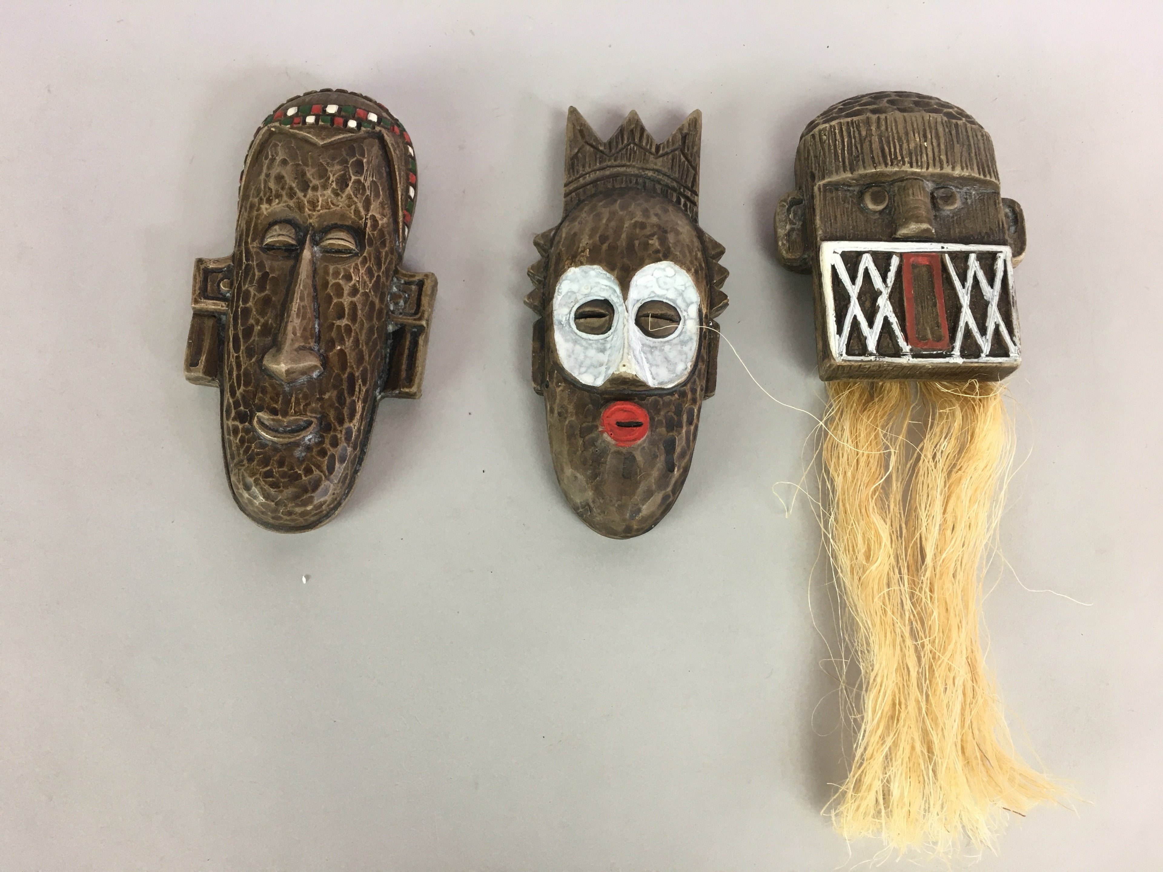 Japanese African Wall hanging Ornament Vtg Kabekazari Decoration Wood JK192
