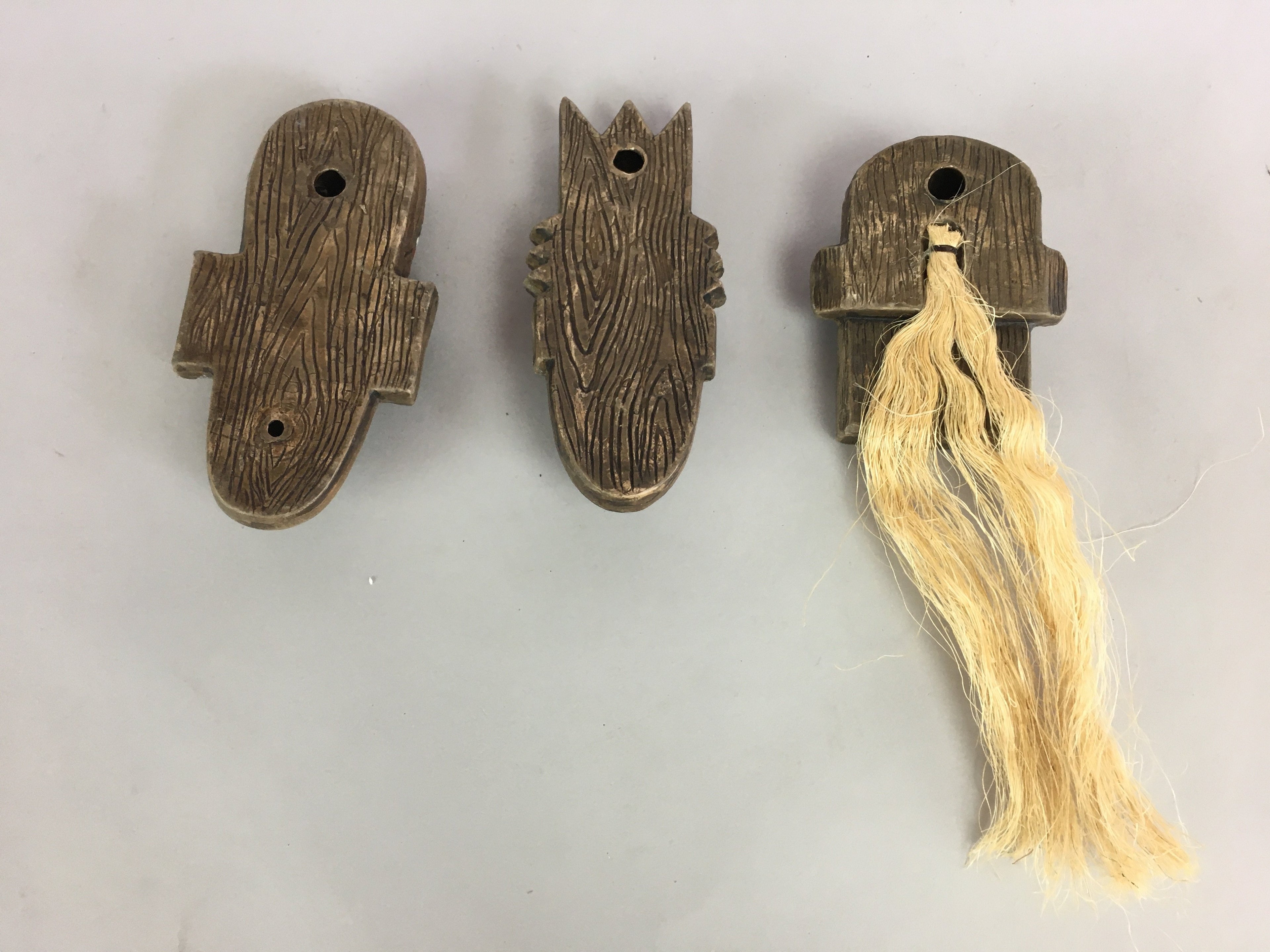 Japanese African Wall hanging Ornament Vtg Kabekazari Decoration Wood JK192
