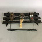Japanese African Wall hanging Ornament Vtg Kabekazari Decoration Wood JK192