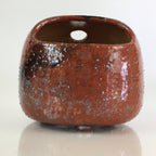 Japanese Akaraku Ware Incense Burner Vtg Pottery Ceramic Koro PY110
