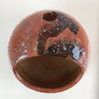 Japanese Akaraku Ware Incense Burner Vtg Pottery Ceramic Koro PY110