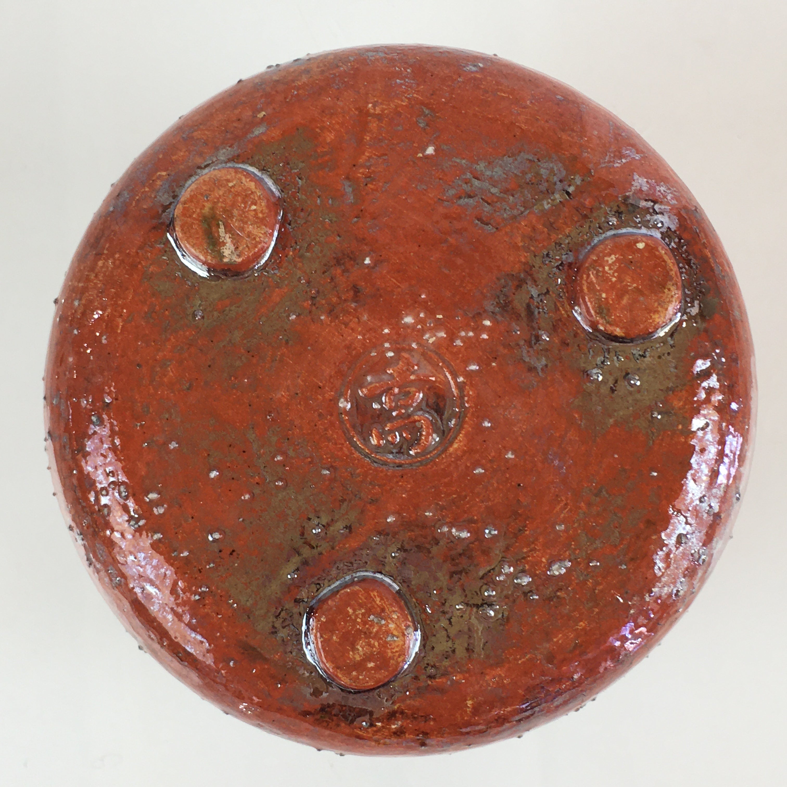 Japanese Akaraku Ware Incense Burner Vtg Pottery Ceramic Koro PY110