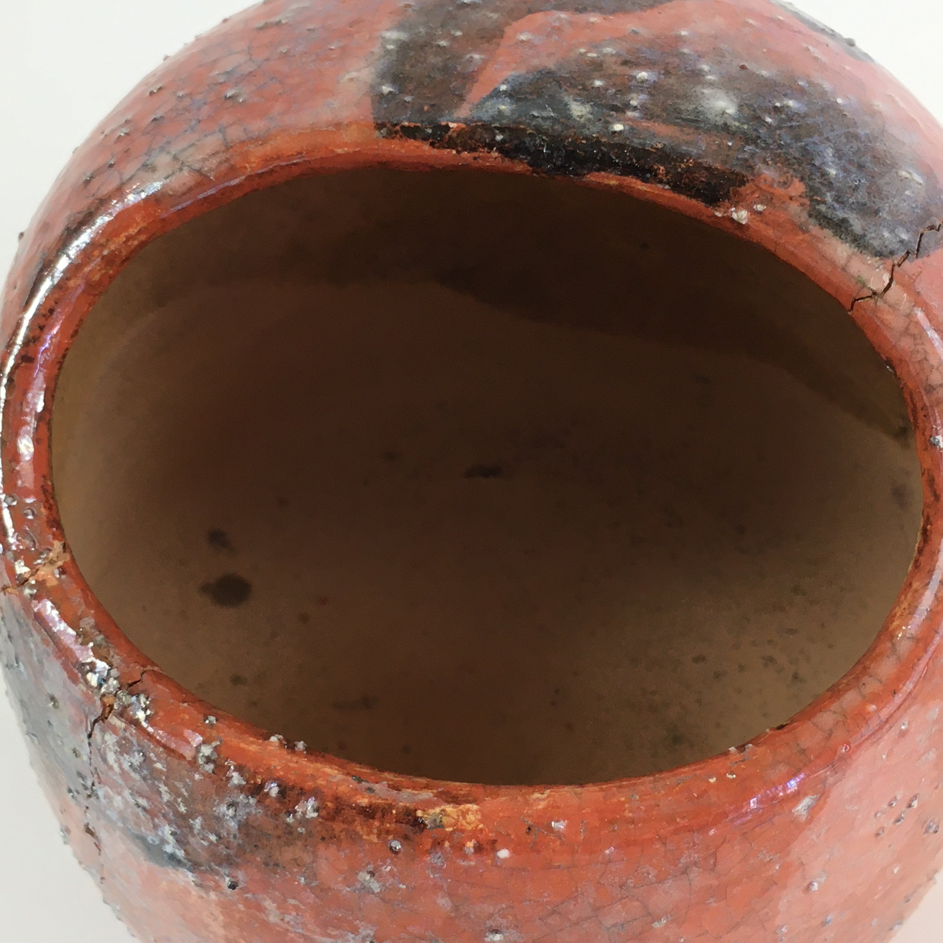 Japanese Akaraku Ware Incense Burner Vtg Pottery Ceramic Koro PY110