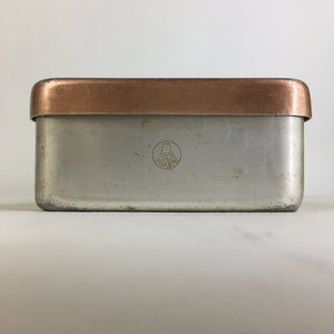Japanese Aluminum Bento Box Vtg Lunch Box Container 1Tier Silver Pink JK314