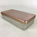 Japanese Aluminum Bento Box Vtg Lunch Box Container 1Tier Silver Pink JK314