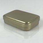 Japanese Aluminum Bento Box Vtg Lunch Box Lidded Container Gold JK393