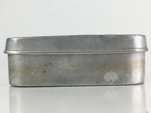 Japanese Aluminum Bento Box Vtg Lunch Box Lidded Container Silver JK398