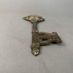 Japanese Analog Thermometer Vtg Metal Key Gold Red Needle J980