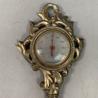 Japanese Analog Thermometer Vtg Metal Key Gold Red Needle J980