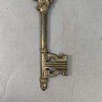 Japanese Analog Thermometer Vtg Metal Key Gold Red Needle J980