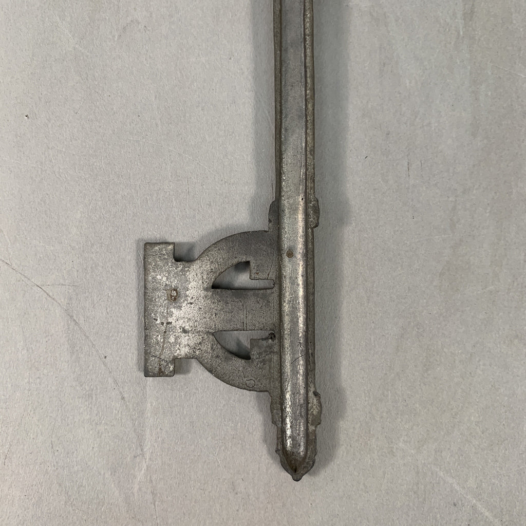 Japanese Analog Thermometer Vtg Metal Key Gold Red Needle J980