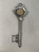 Japanese Analog Thermometer Vtg Metal Key Gold Red Needle J980