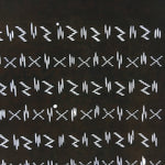 Japanese Antique Ise Katagami Kimono Stencil Edo Era Abstract Symbol Row A378