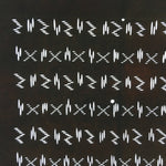 Japanese Antique Ise Katagami Kimono Stencil Edo Era Abstract Symbol Row A378