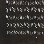 Japanese Antique Ise Katagami Kimono Stencil Edo Era Abstract Symbol Row A378