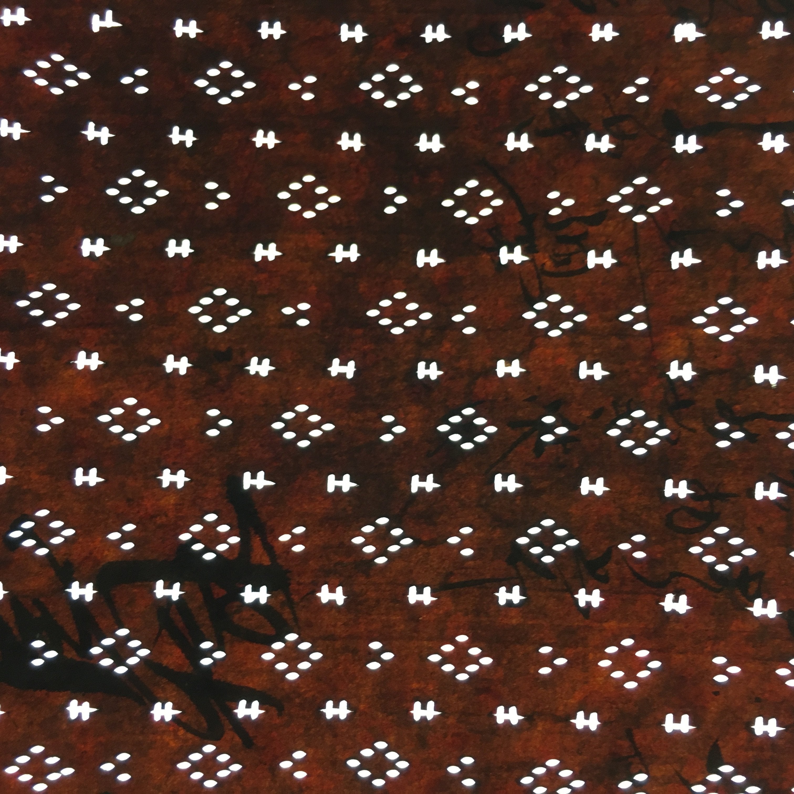 Japanese Antique Ise Katagami Kimono Stencil Edo Era Diamond Petal A244