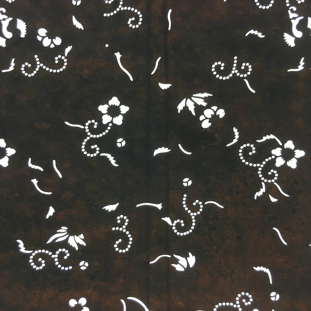 Japanese Antique Ise Katagami Kimono Stencil Edo Era Plus Floral Pattern A314