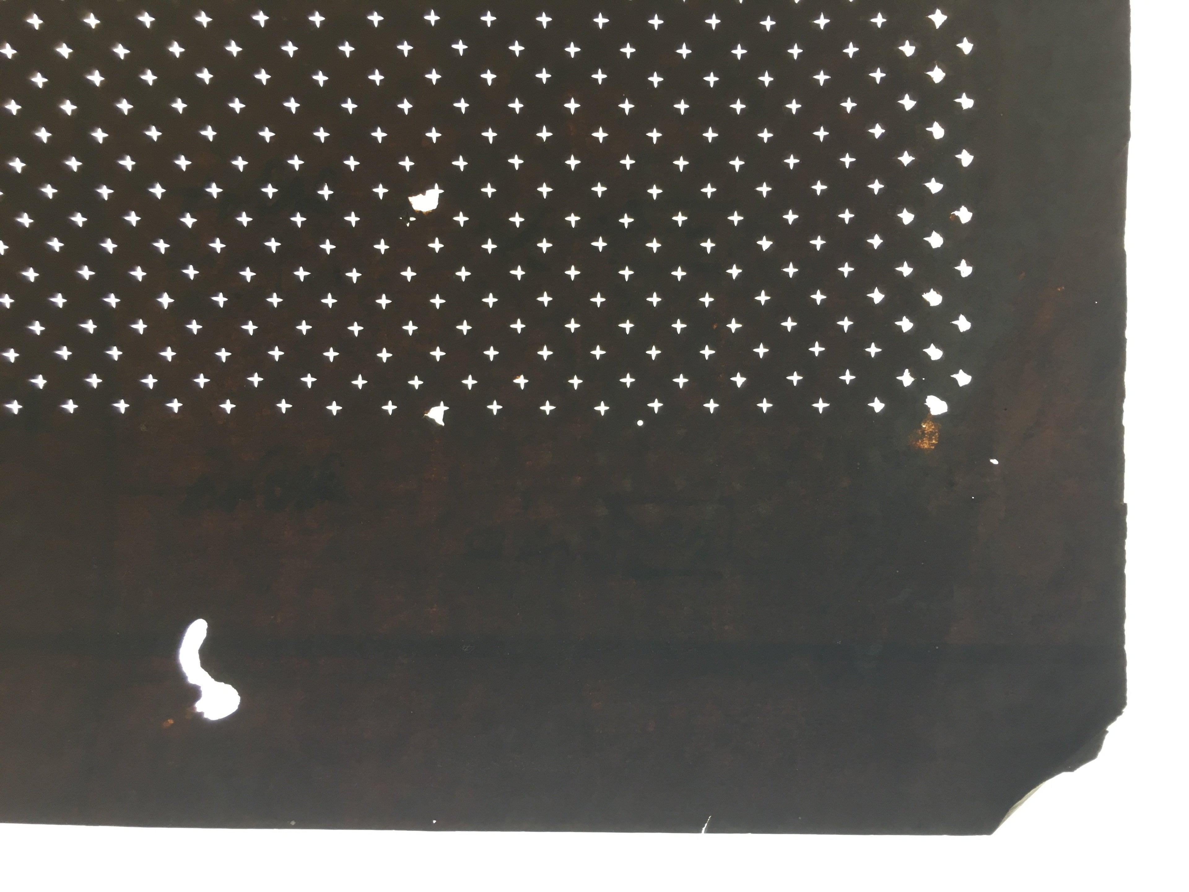 Japanese Antique Ise Katagami Kimono Stencil Edo Era Plus Sign Pattern A300
