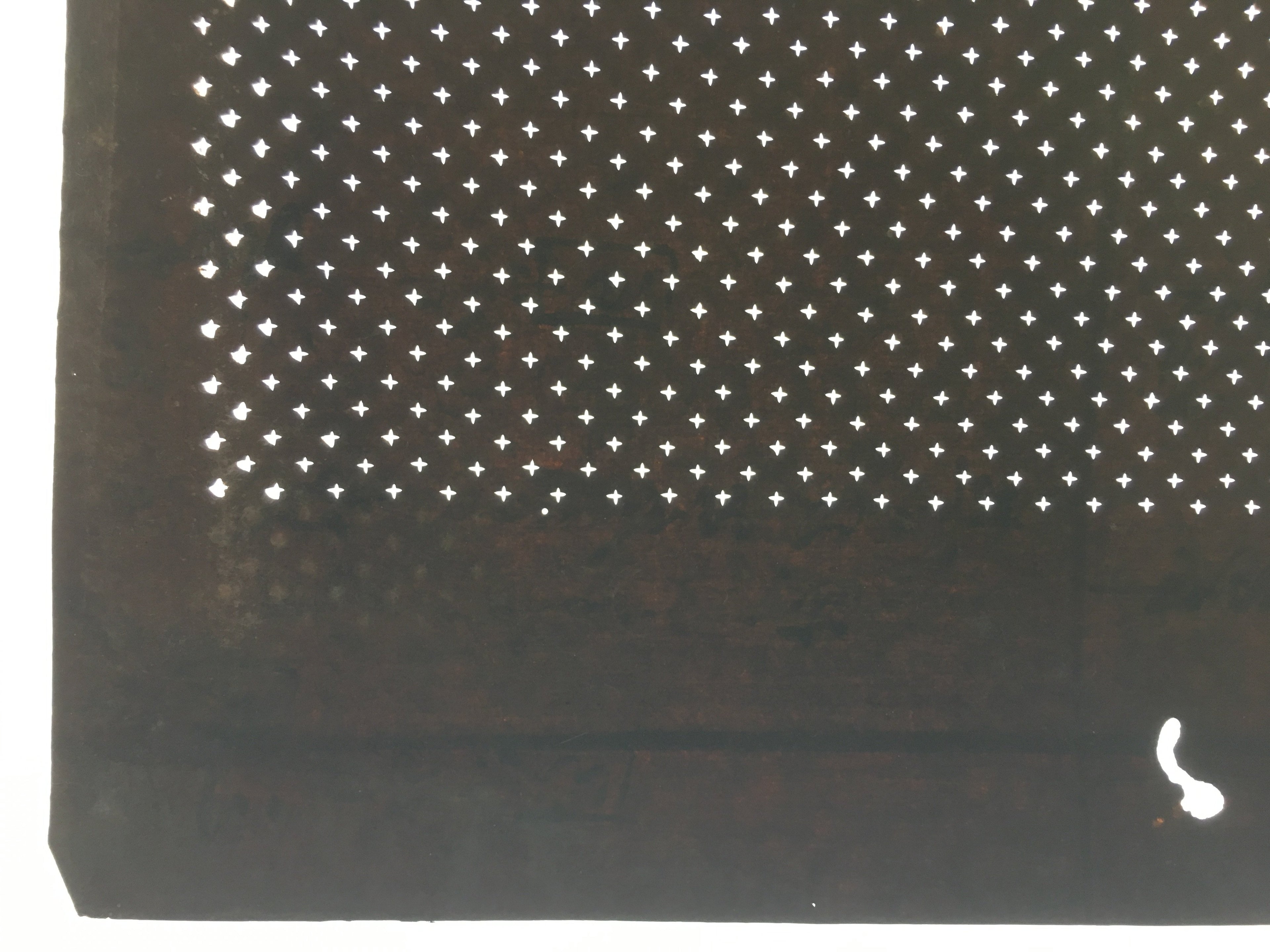 Japanese Antique Ise Katagami Kimono Stencil Edo Era Plus Sign Pattern A300