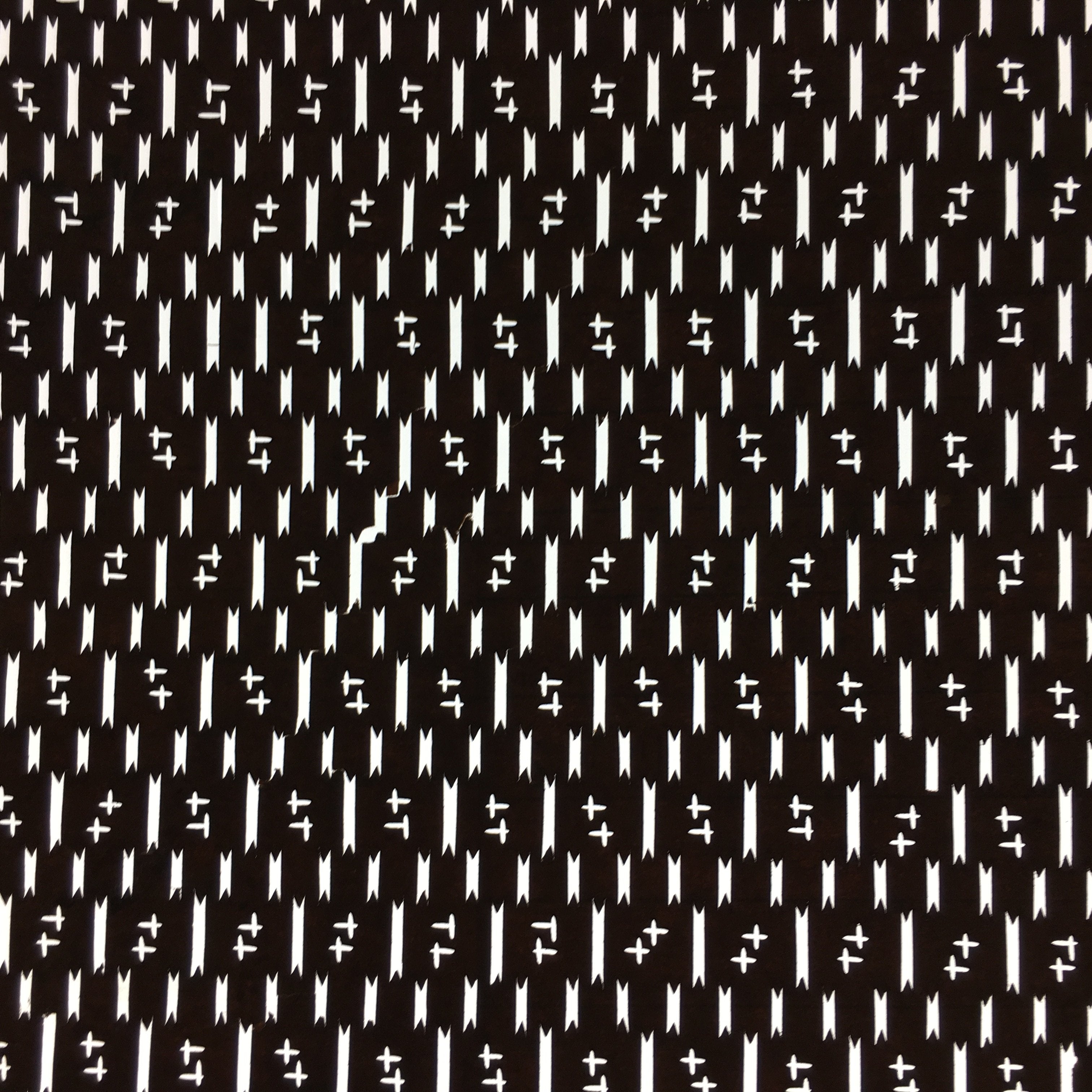 Japanese Antique Ise Katagami Kimono Stencil Edo Era Plus Sign Pattern A321