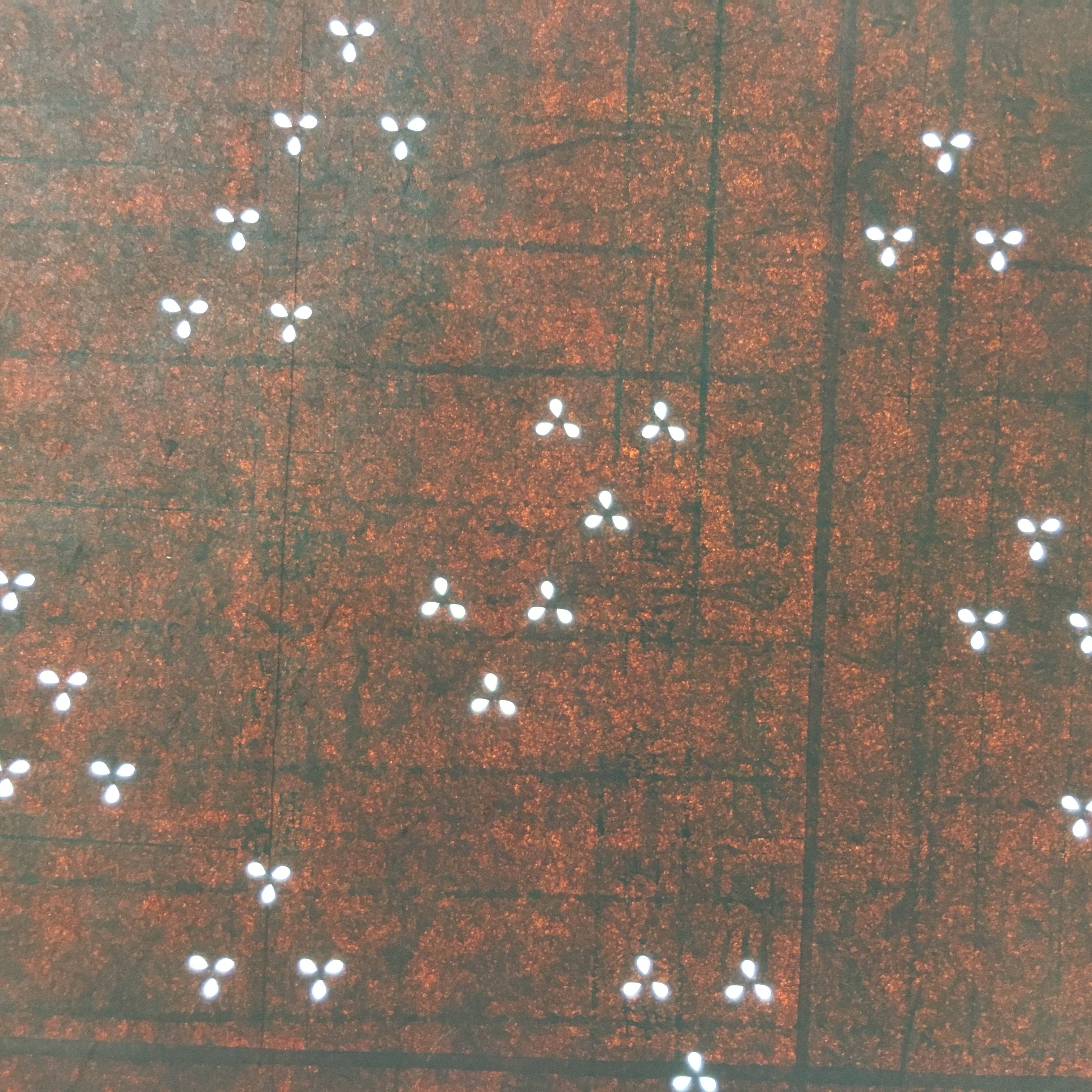 Japanese Antique Ise Katagami Kimono Stencil Edo Era Triangle Petal Pattern A283