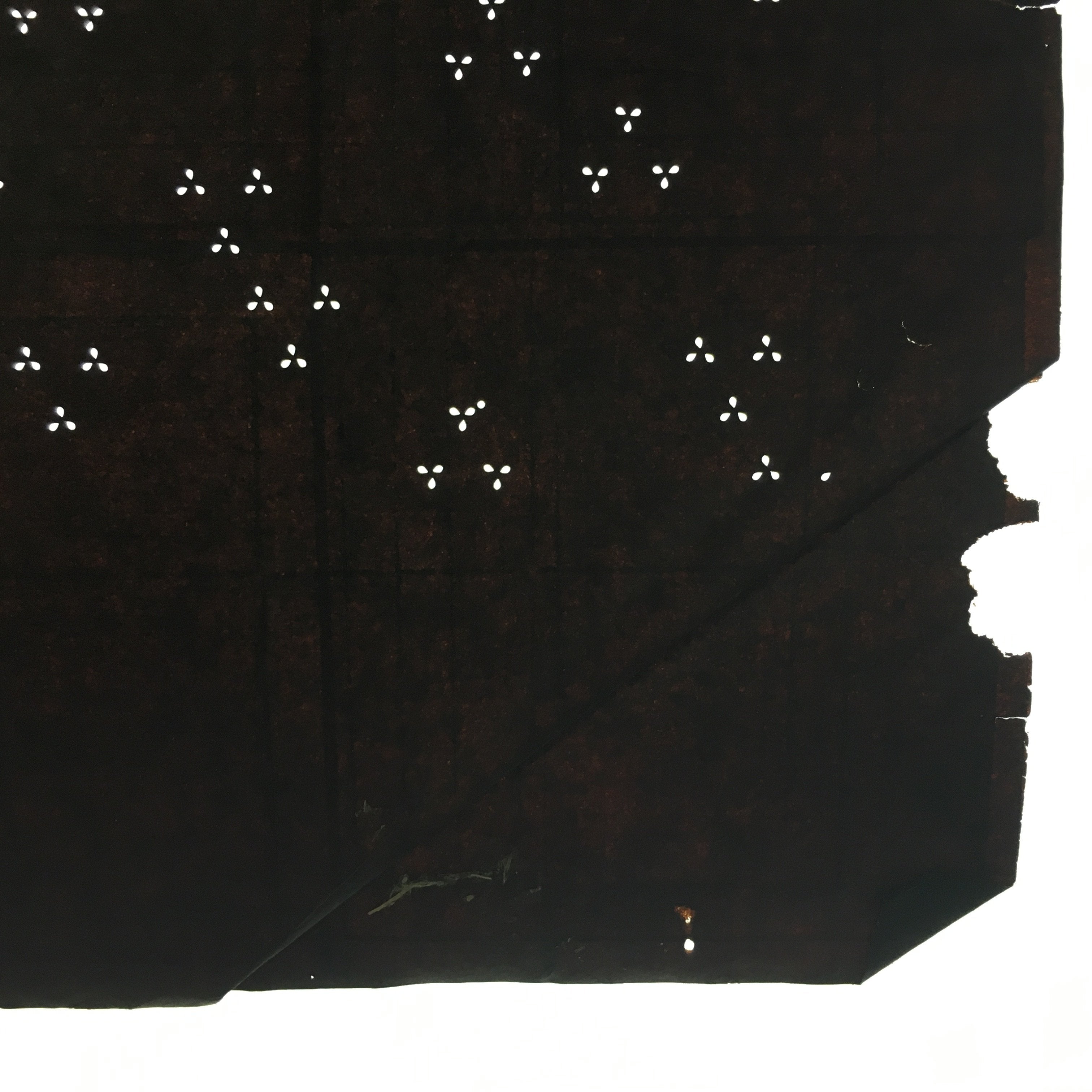 Japanese Antique Ise Katagami Kimono Stencil Edo Era Triangle Petal Pattern A283