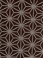 Japanese Antique Ise Katagami Paper Kimono Stencil Asanoha Leaf Design A615