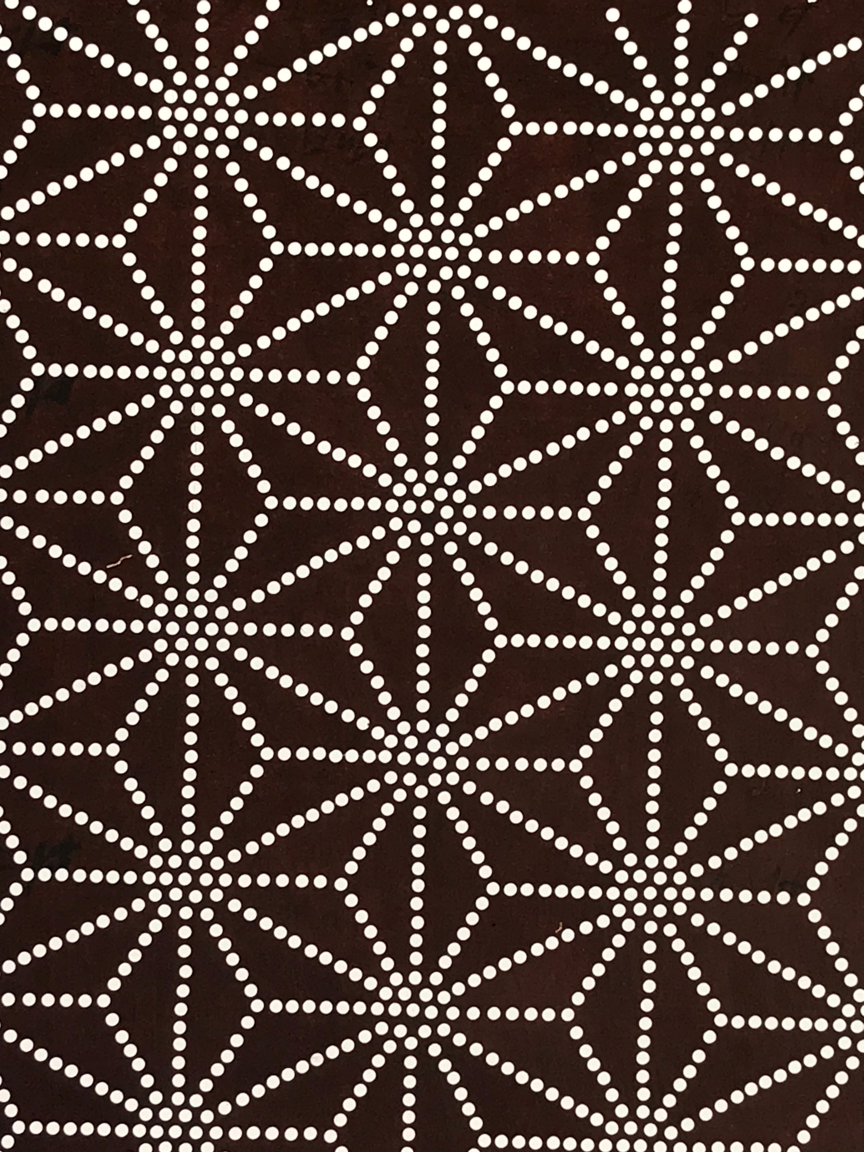 Japanese Antique Ise Katagami Paper Kimono Stencil Asanoha Leaf Design A615