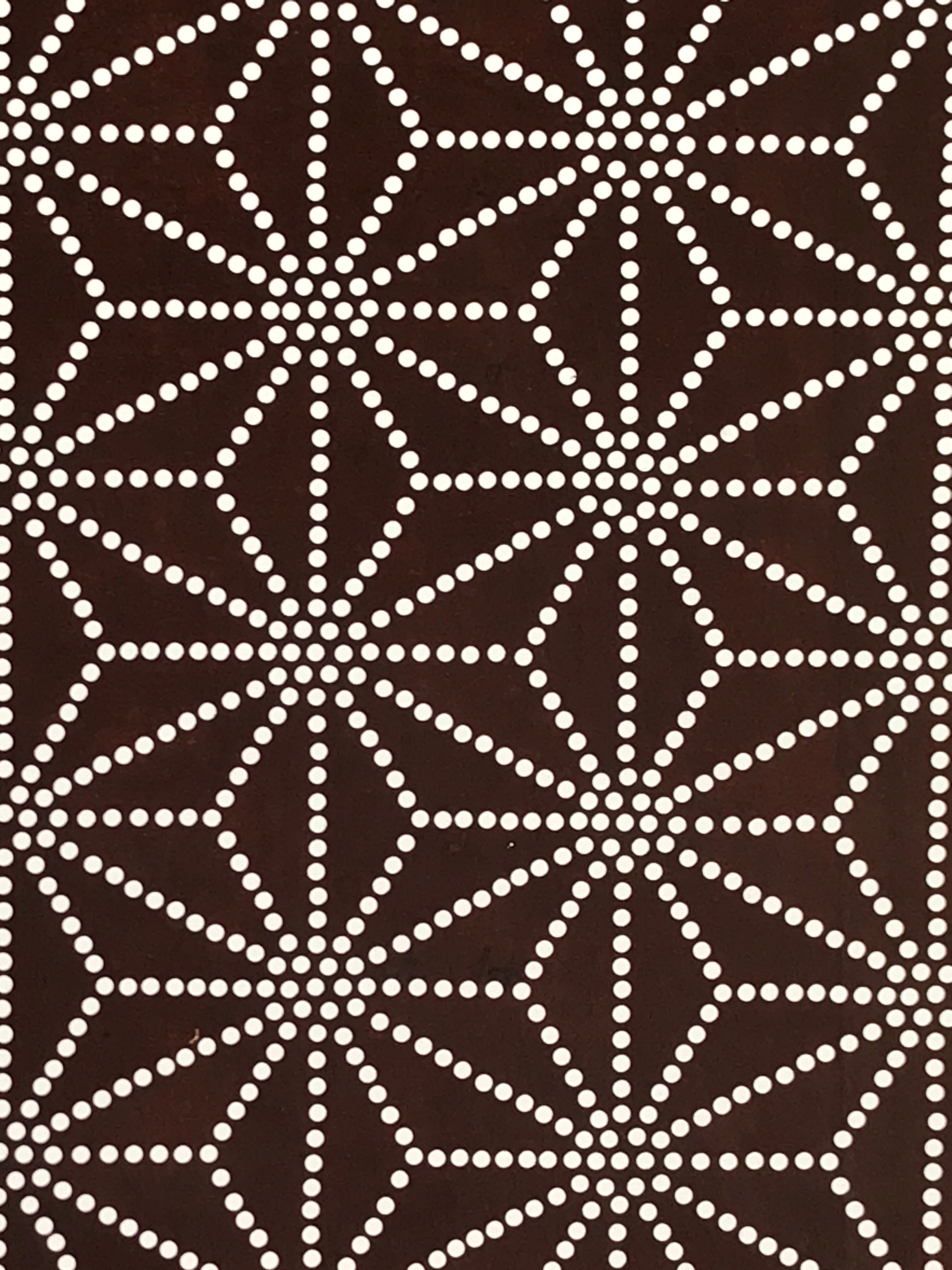 Japanese Antique Ise Katagami Paper Kimono Stencil Asanoha Leaf Design A615