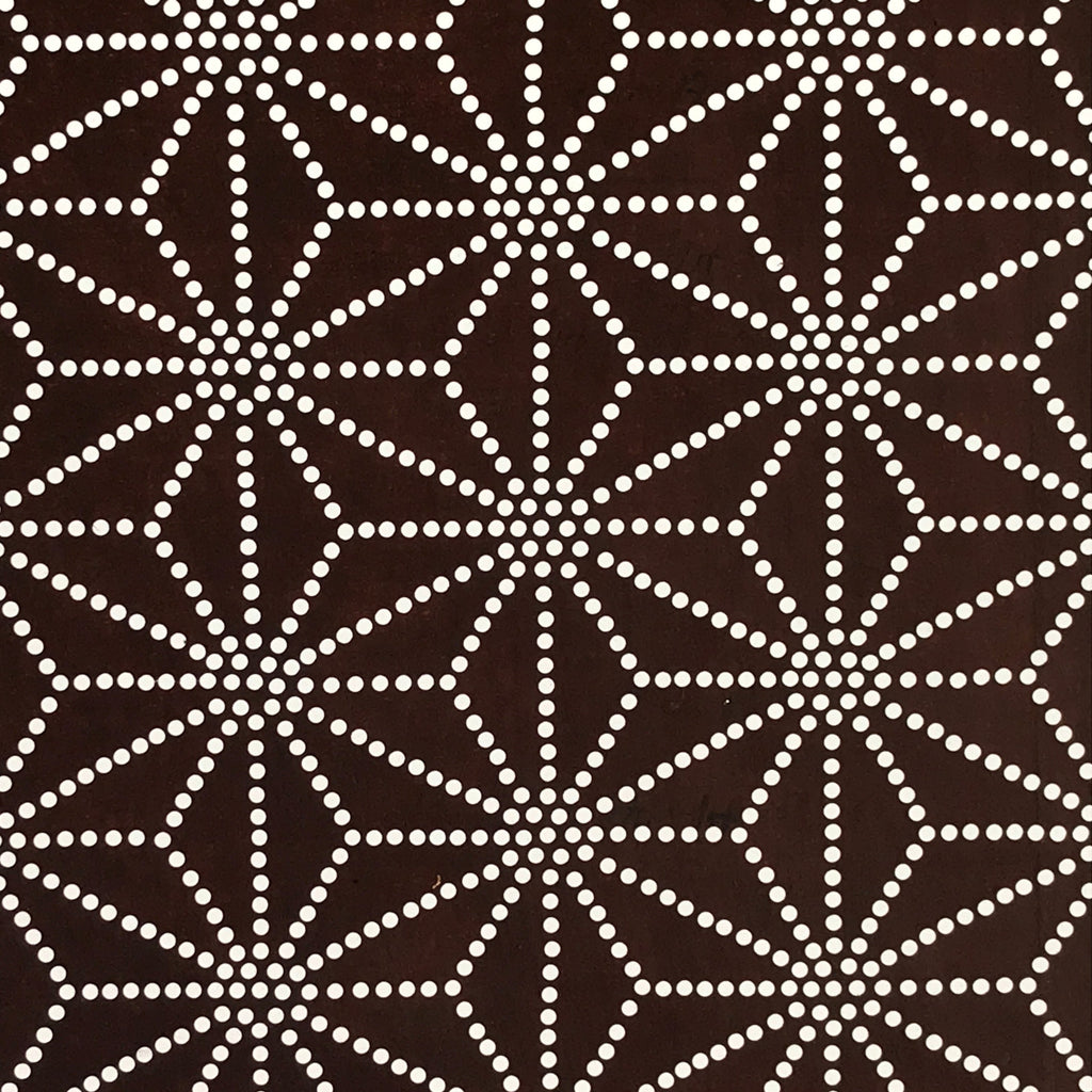 Japanese Antique Ise Katagami Paper Kimono Stencil Asanoha Leaf Design A615