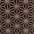 Japanese Antique Ise Katagami Paper Kimono Stencil Asanoha Leaf Design A615