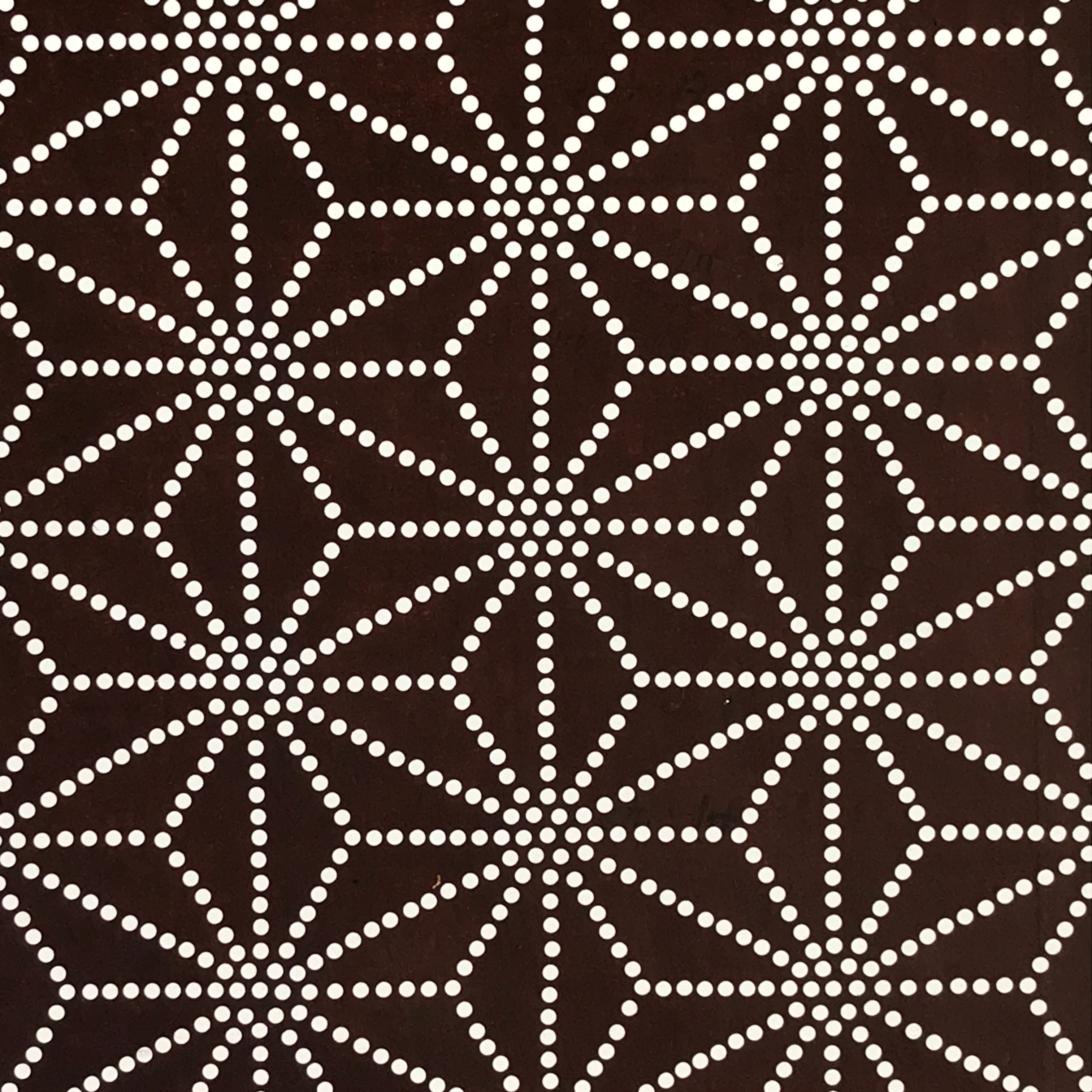 Japanese Antique Ise Katagami Paper Kimono Stencil Asanoha Leaf Design A615