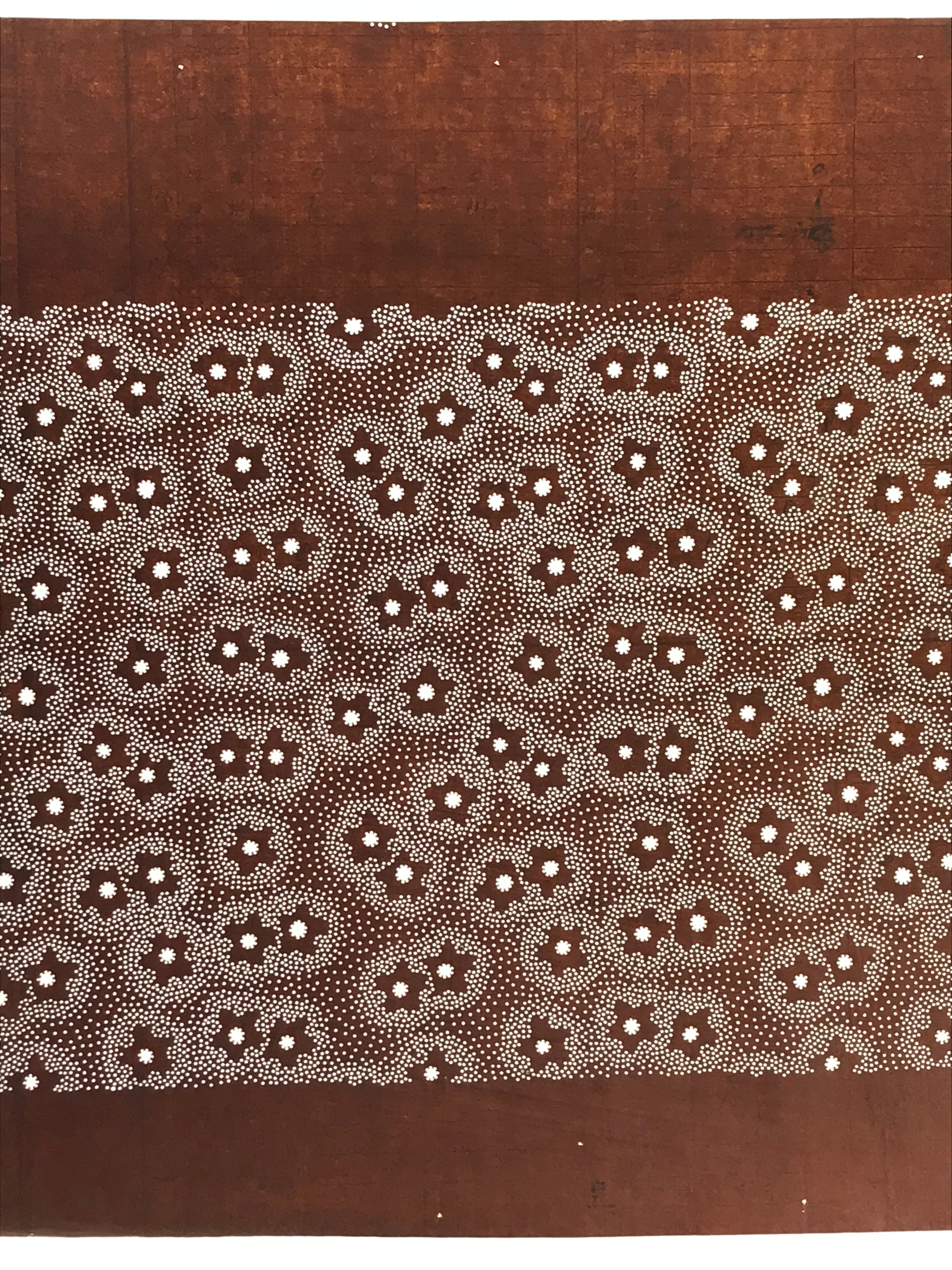 Japanese Antique Ise Katagami Paper Kimono Stencil Cherry Blossom Design A616