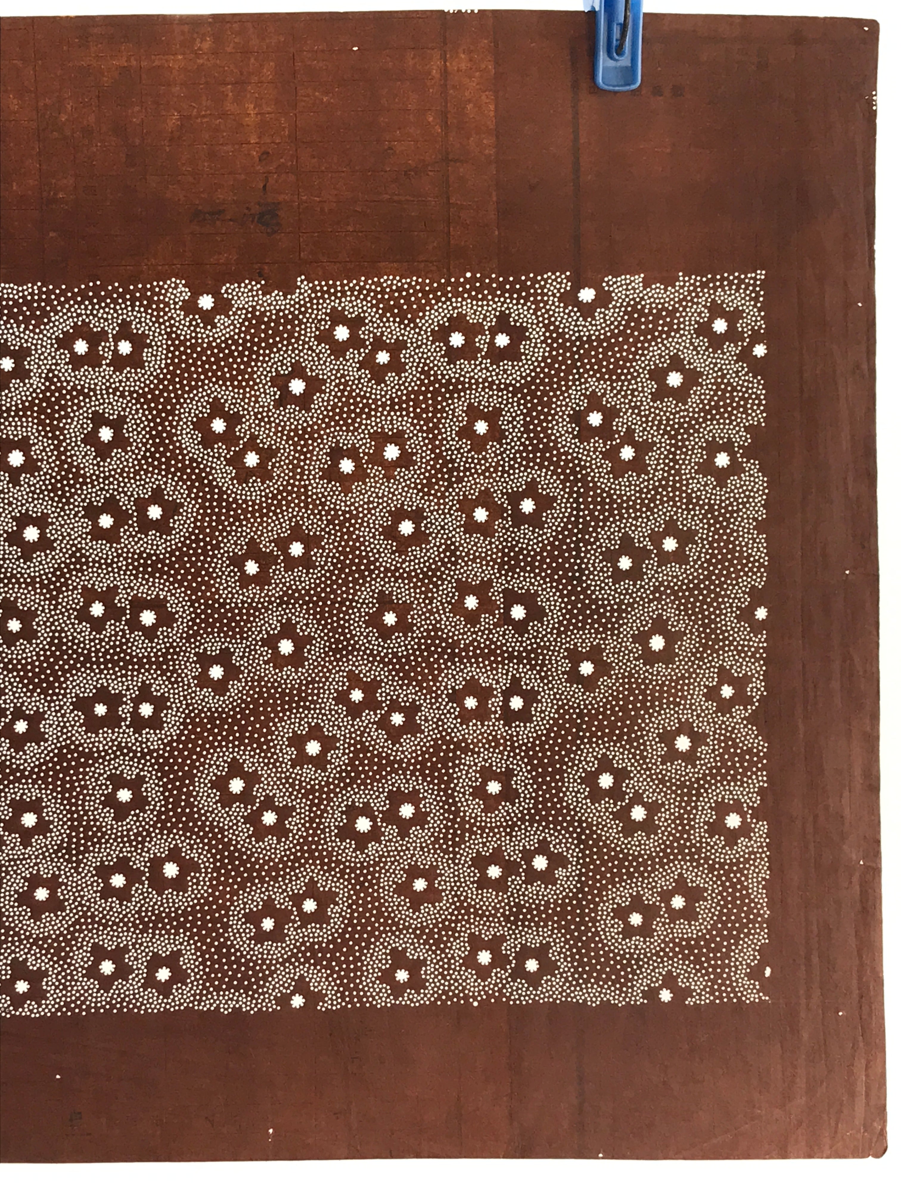 Japanese Antique Ise Katagami Paper Kimono Stencil Cherry Blossom Design A616