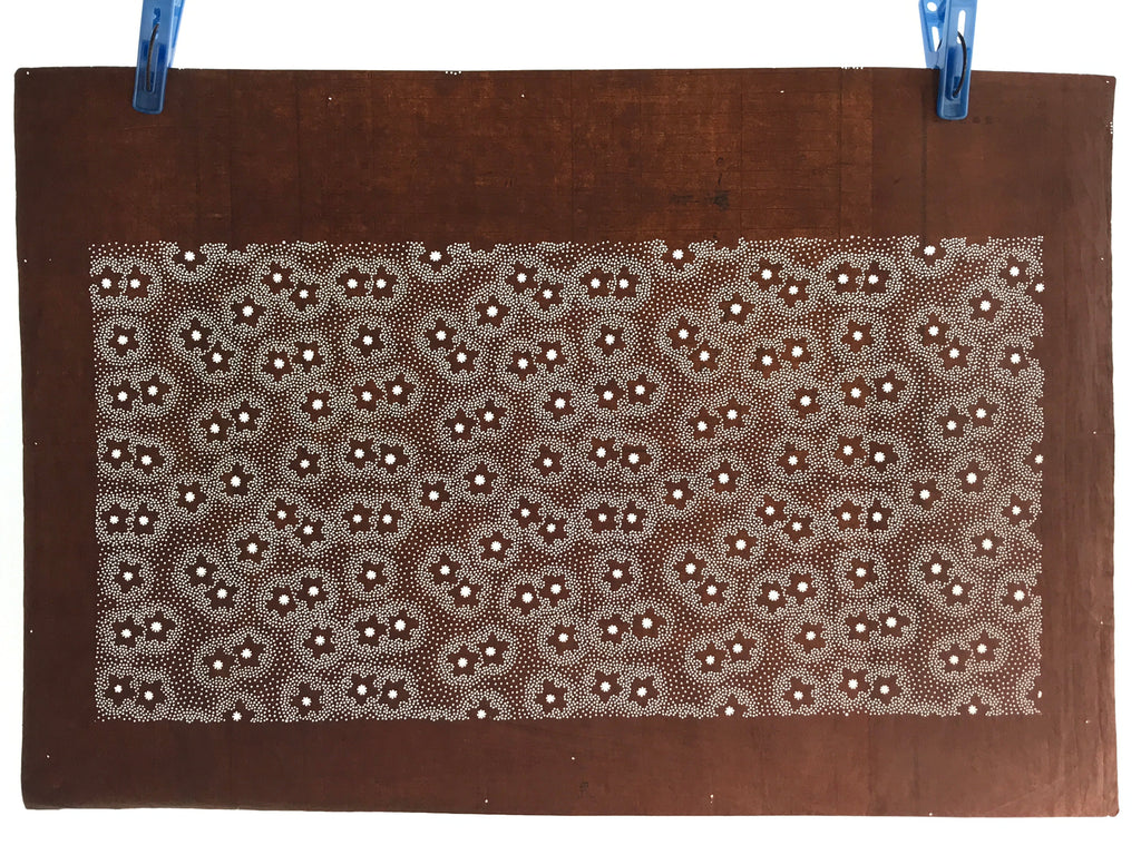 Japanese Antique Ise Katagami Paper Kimono Stencil Cherry Blossom Design A616