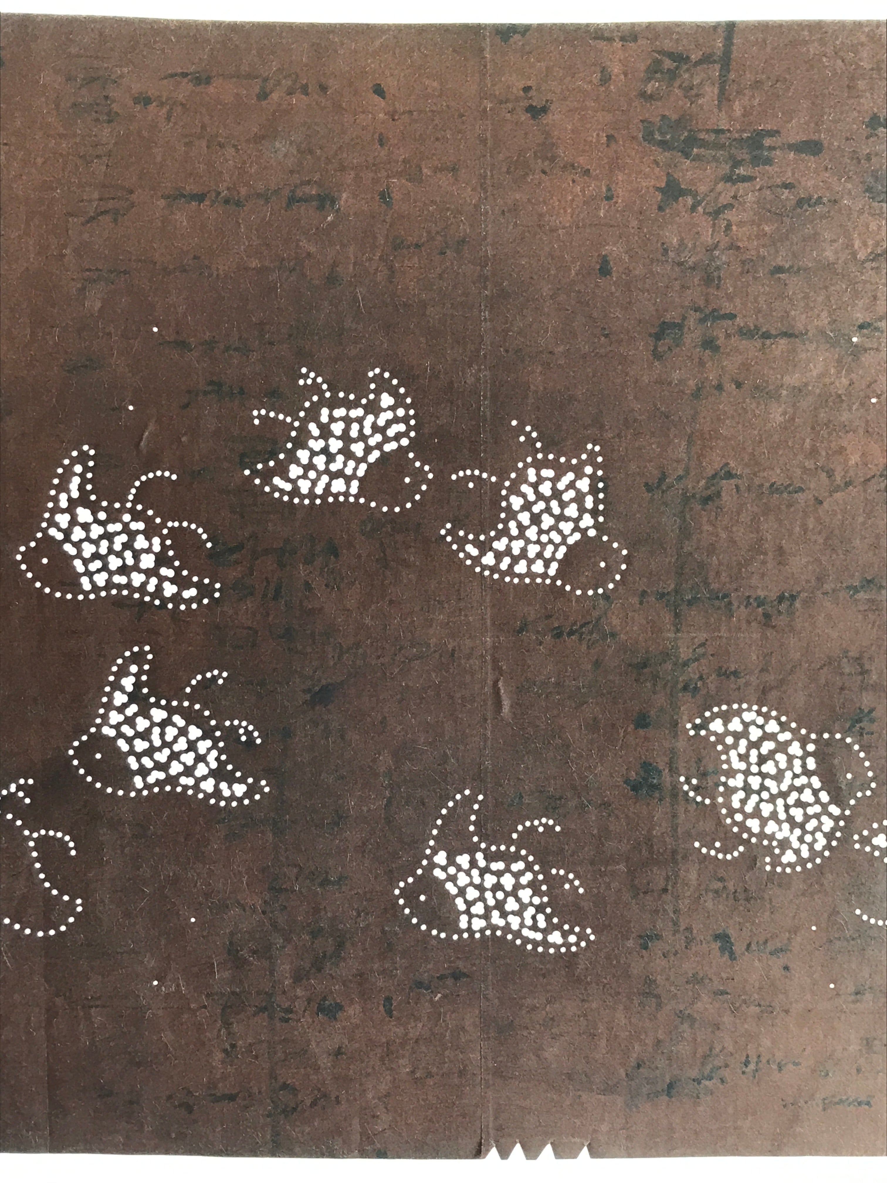 Japanese Antique Ise Katagami Paper Kimono Stencil Chidori Bird Design A611