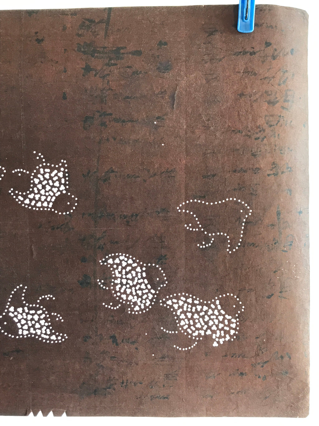Japanese Antique Ise Katagami Paper Kimono Stencil Chidori Bird Design A611
