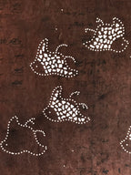 Japanese Antique Ise Katagami Paper Kimono Stencil Chidori Bird Design A611