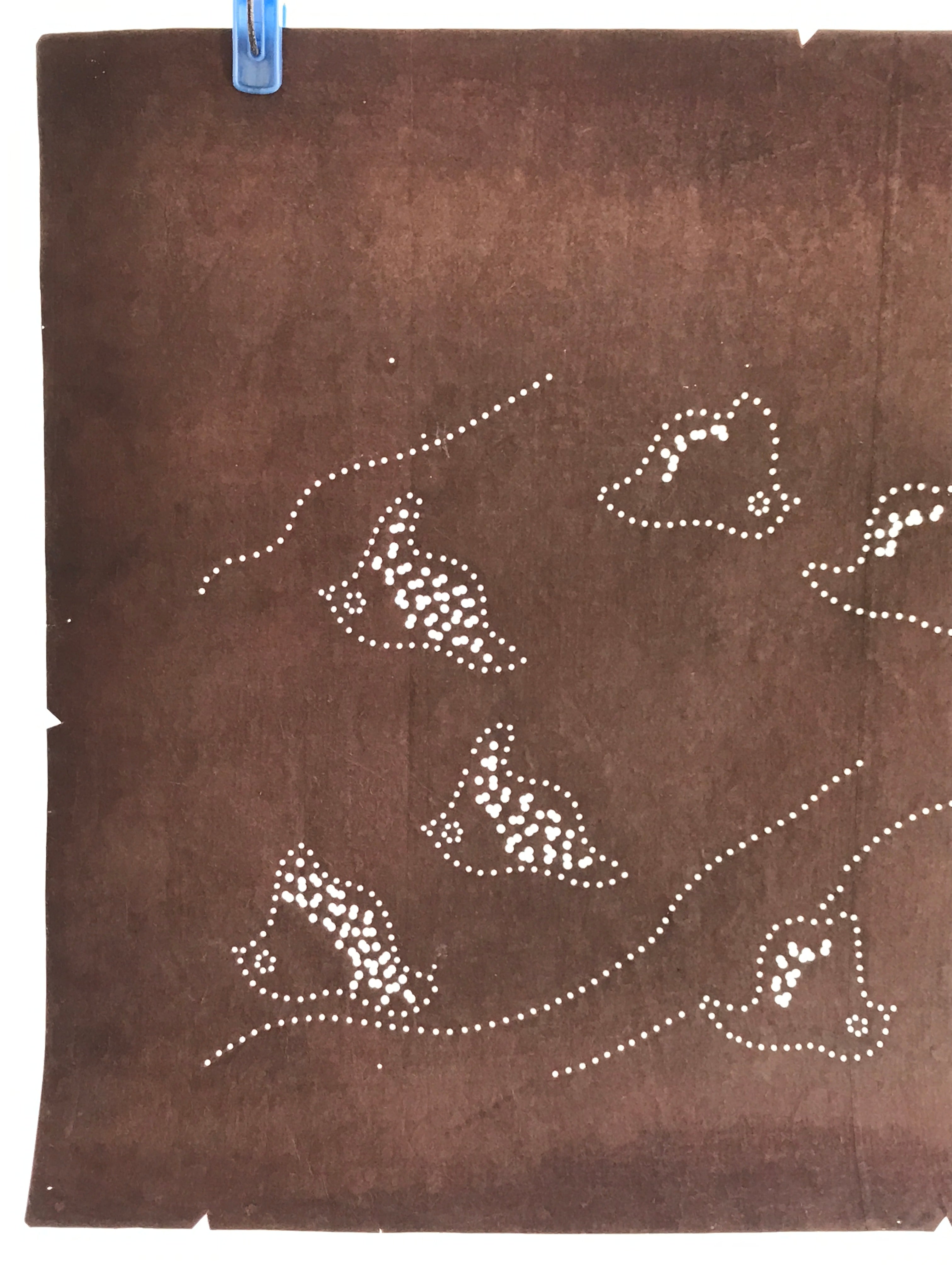 Japanese Antique Ise Katagami Paper Kimono Stencil Chidori Bird Design A612