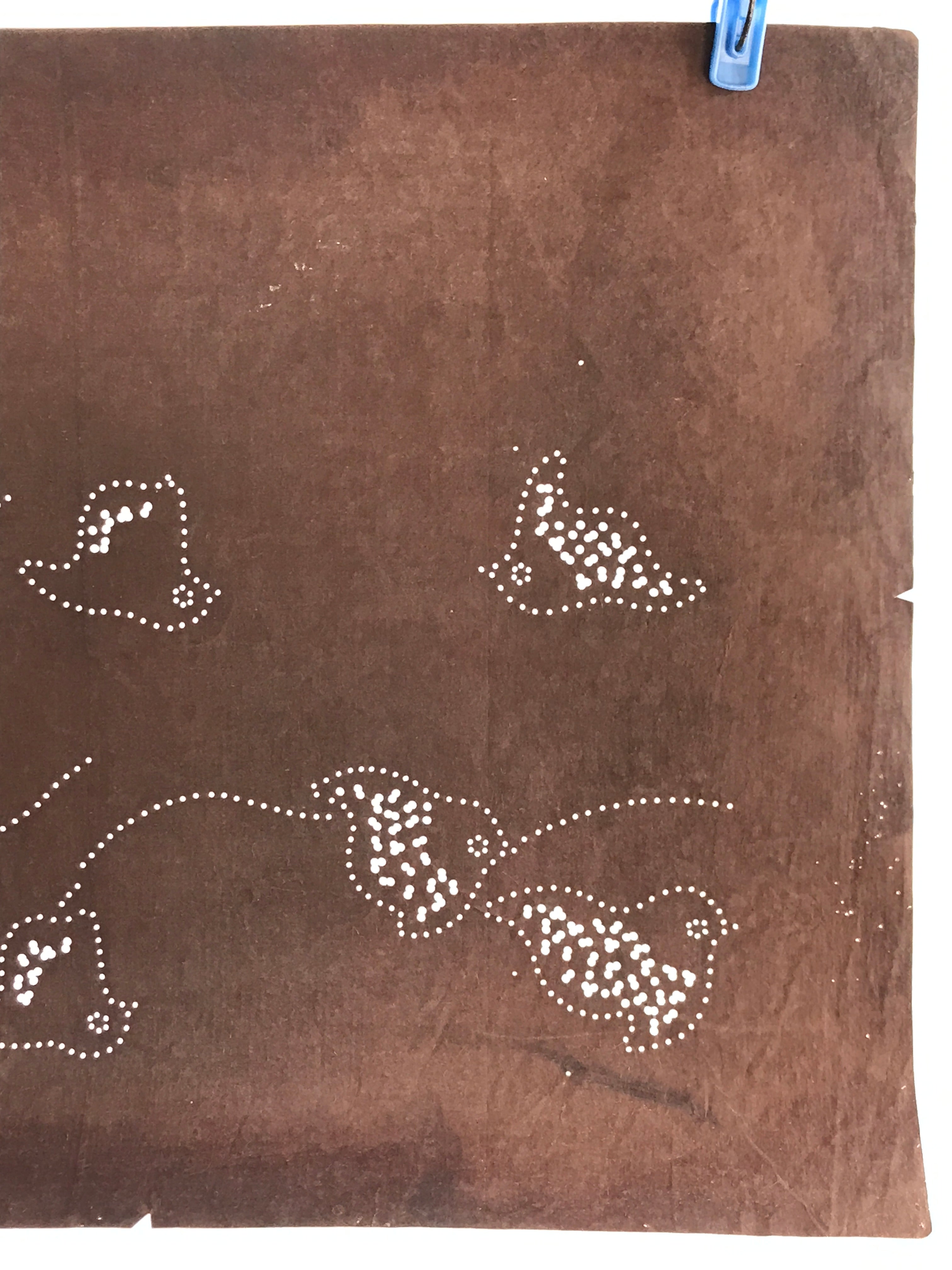 Japanese Antique Ise Katagami Paper Kimono Stencil Chidori Bird Design A612