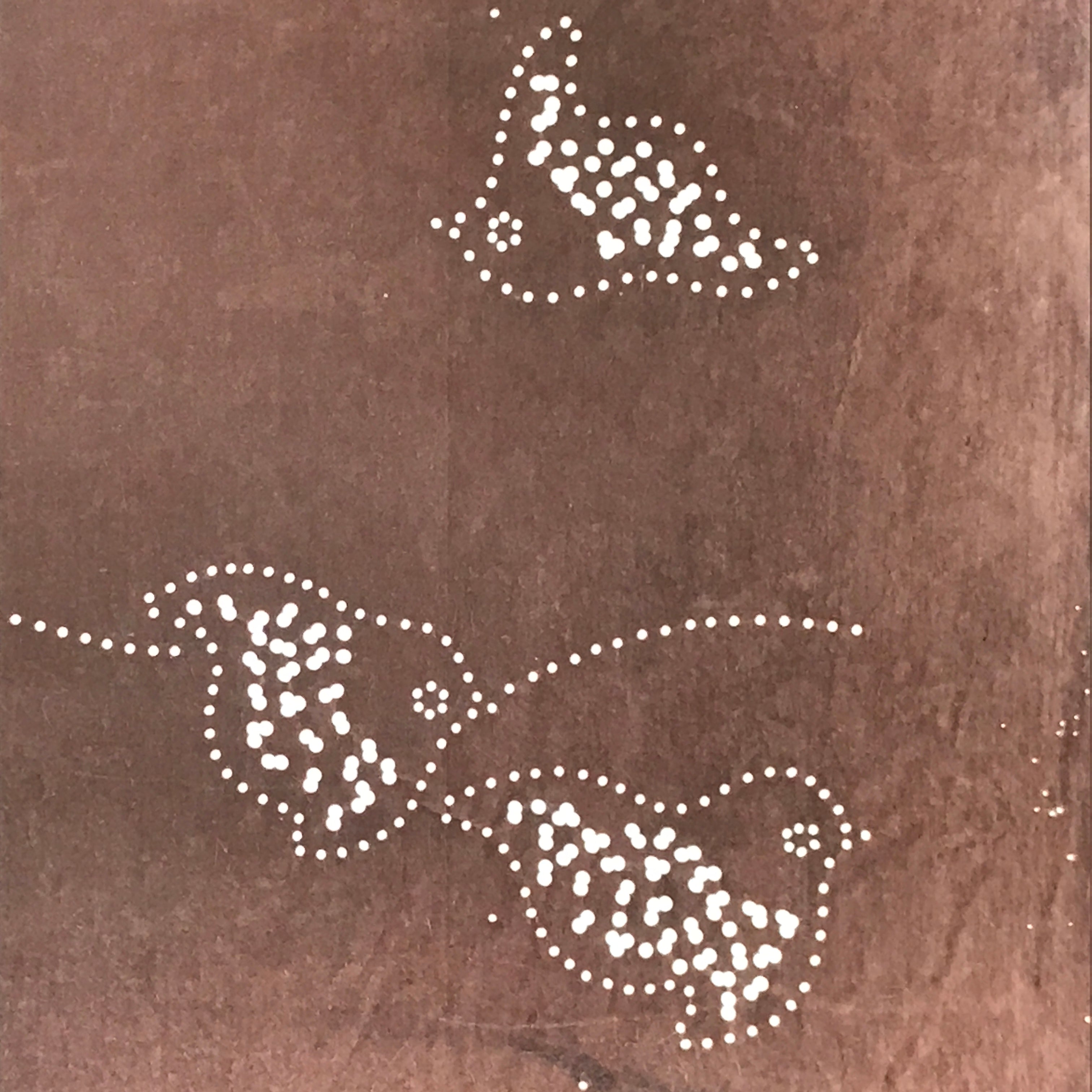 Japanese Antique Ise Katagami Paper Kimono Stencil Chidori Bird Design A612