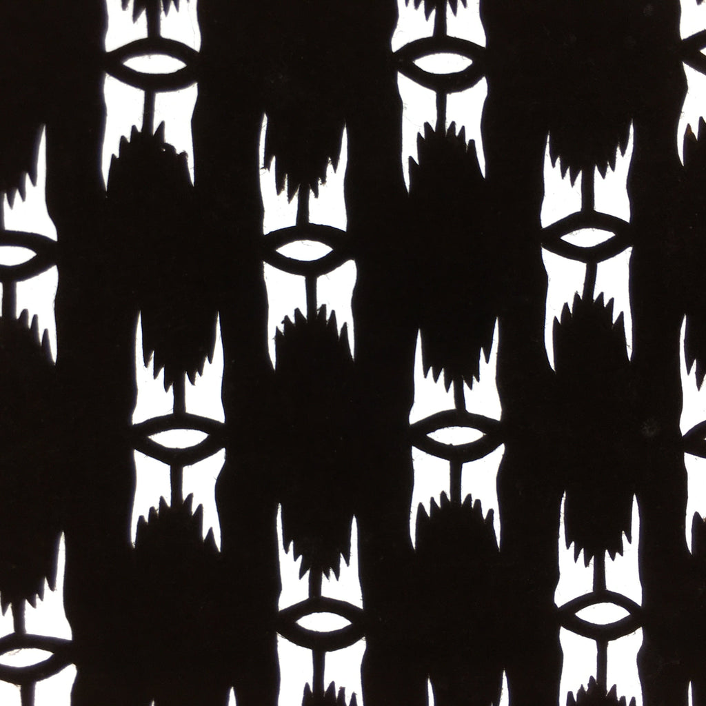 Japanese Antique Ise Katagami Paper Kimono Stencil Edo Abstract Design A423