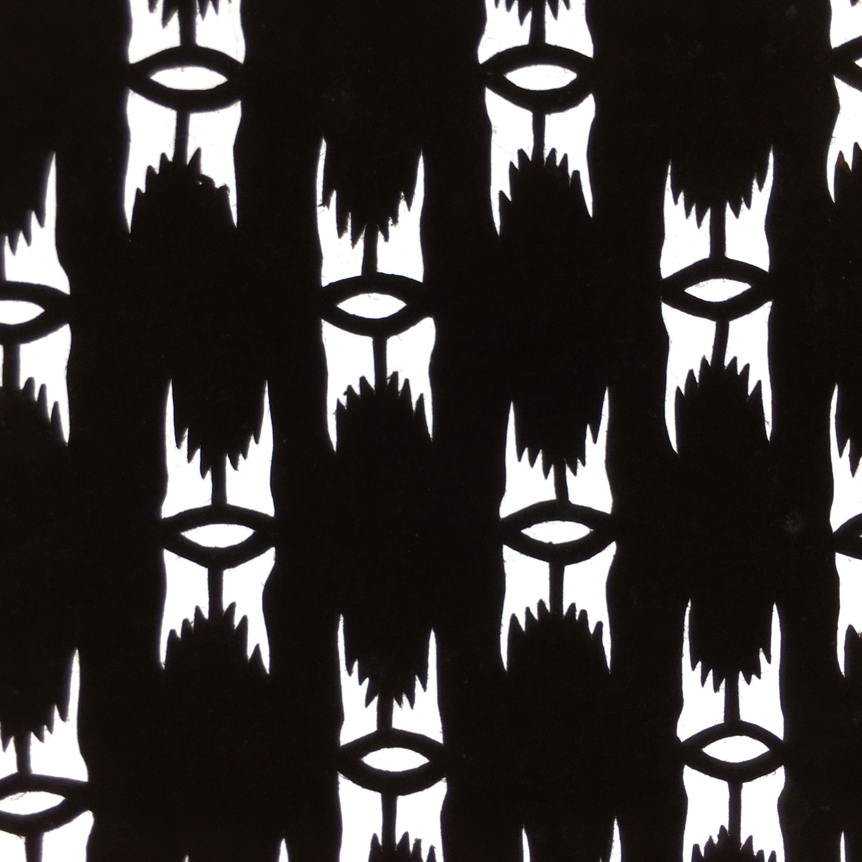 Japanese Antique Ise Katagami Paper Kimono Stencil Edo Abstract Design A423
