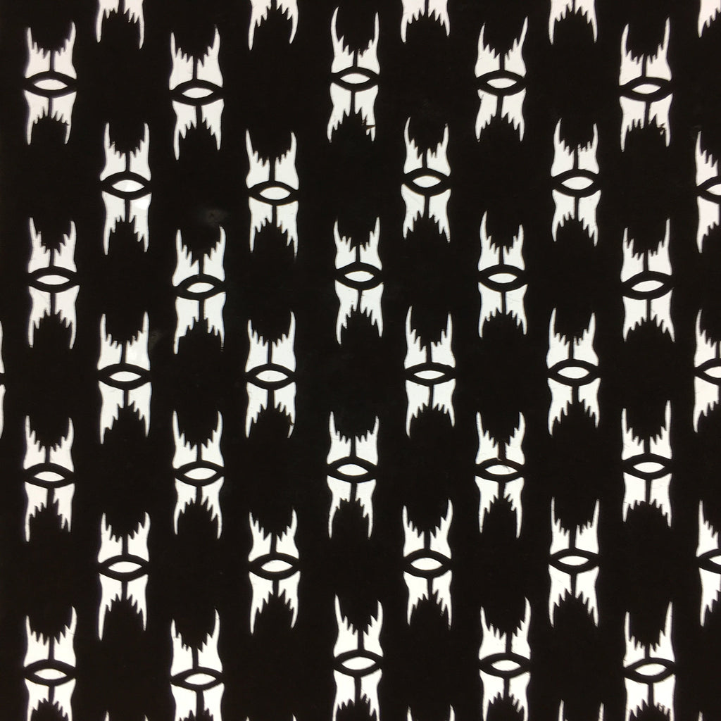 Japanese Antique Ise Katagami Paper Kimono Stencil Edo Abstract Design A423