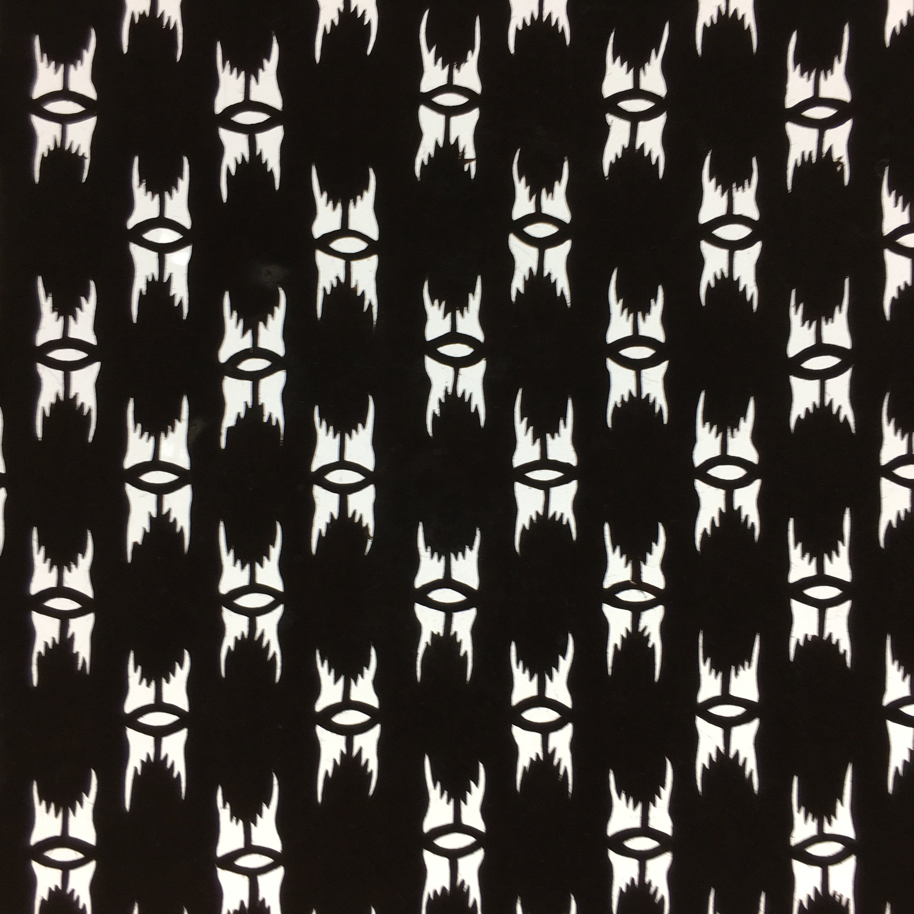 Japanese Antique Ise Katagami Paper Kimono Stencil Edo Abstract Design A423