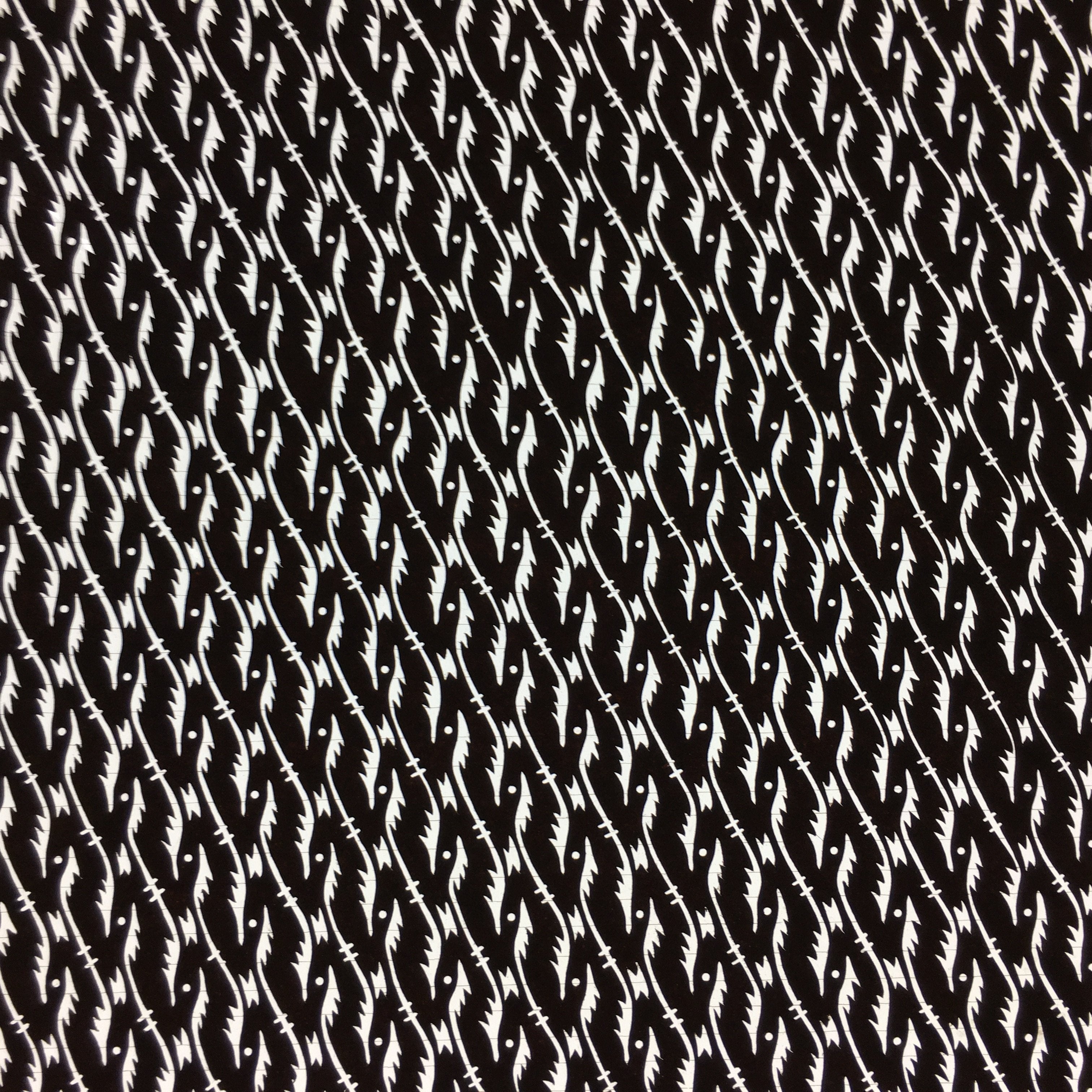 Japanese Antique Ise Katagami Paper Kimono Stencil Edo Abstract Design A460