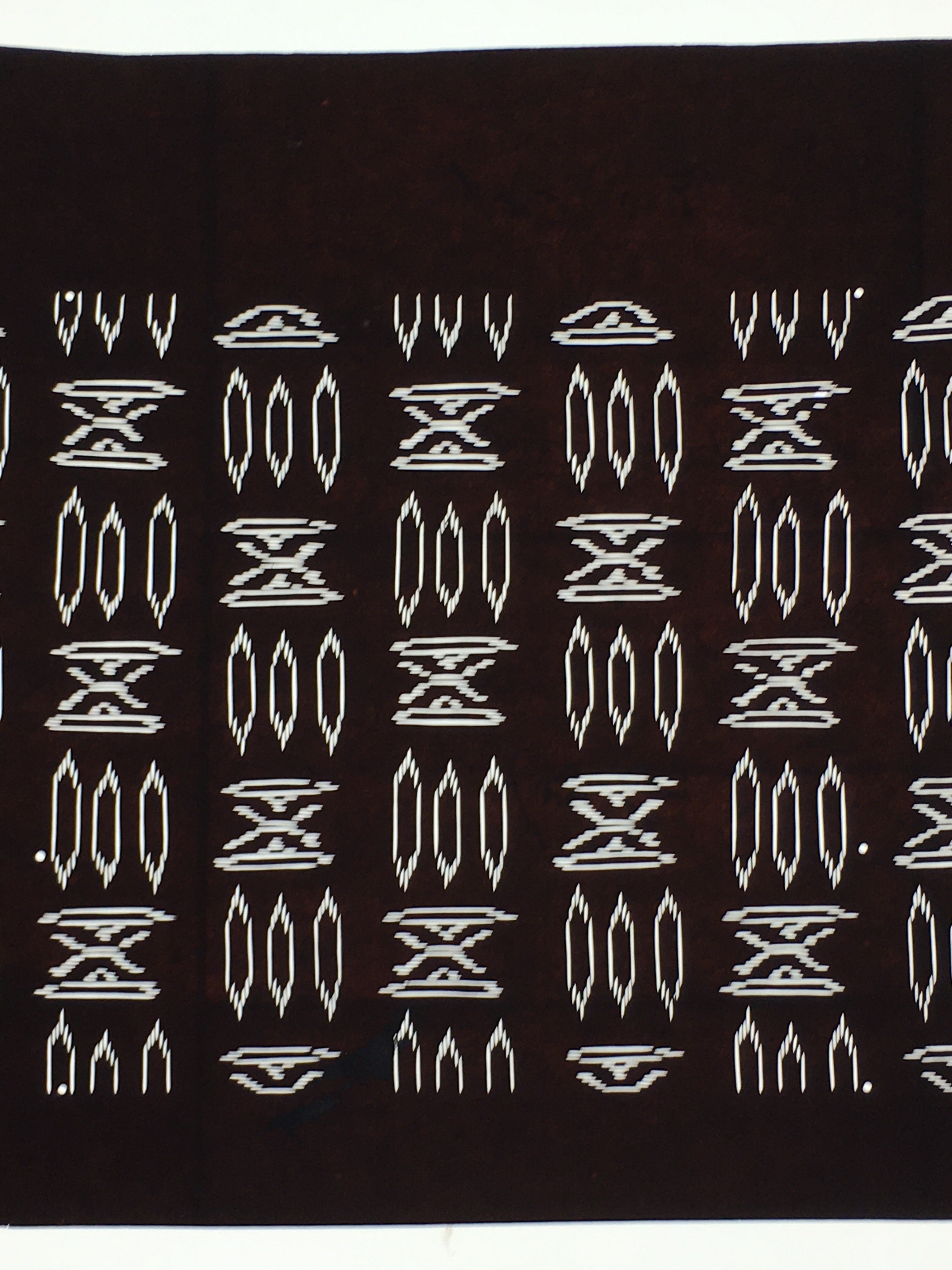 Japanese Antique Ise Katagami Paper Kimono Stencil Edo Abstract Pattern A579